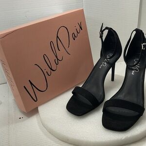 Wild Pair Bethie Two-Piece Dress Sandals, Black, Women Size 12M Item#730